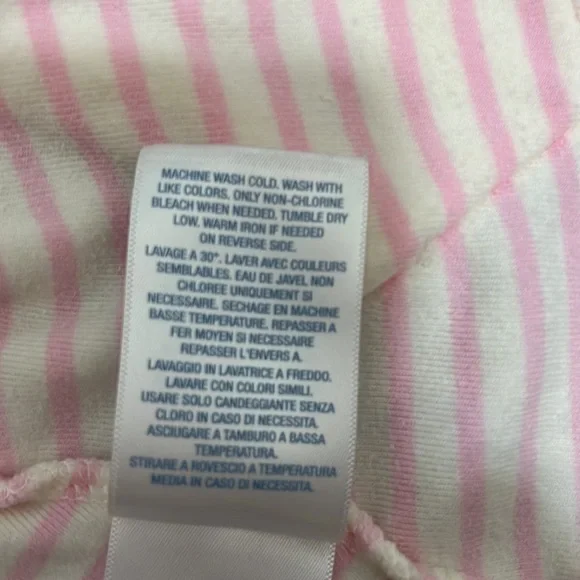 Ralph Lauren Baby Velour Hooded Zip Up Pink and White Stripe Size 3 months - Picture 7 of 7